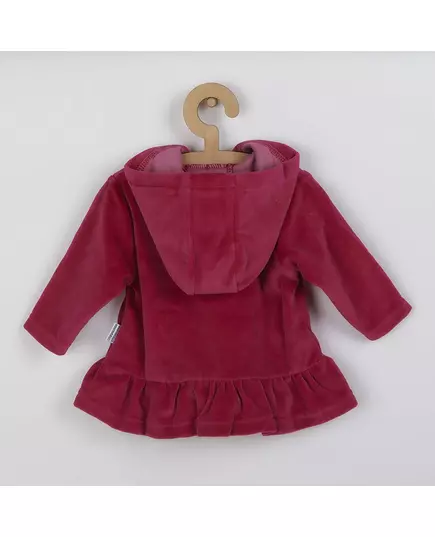 Hoodie - Capuchon - Rits - Donkerroze - Maat 74 (6-9 maanden)