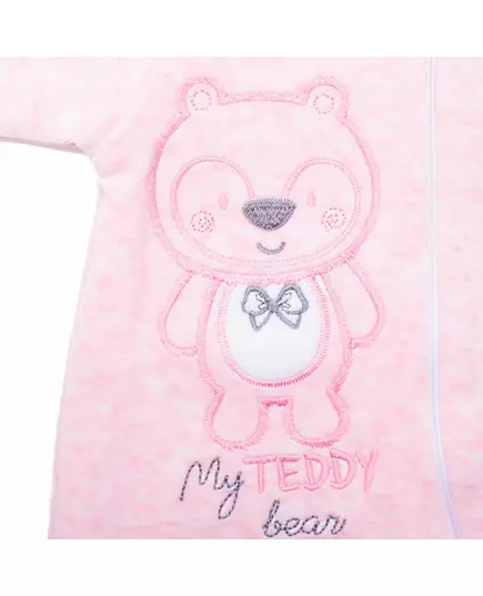 Overall - Roze - Capuchon - Lange mouwen - Maat 74 - Teddybeer