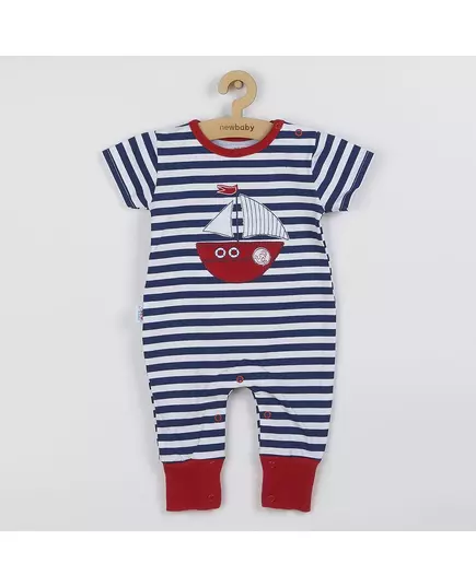Boys summer jumpsuit - maat 56 (0-3 maanden) - blauw-witte strepen