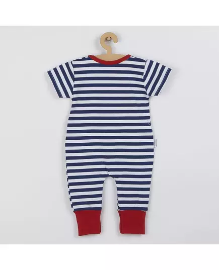 Boys summer jumpsuit - maat 56 (0-3 maanden) - blauw-witte strepen