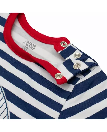 Boys summer jumpsuit - maat 56 (0-3 maanden) - blauw-witte strepen