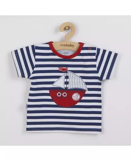 Baby set - T-shirt en korte broek - gestreept en effen rood
