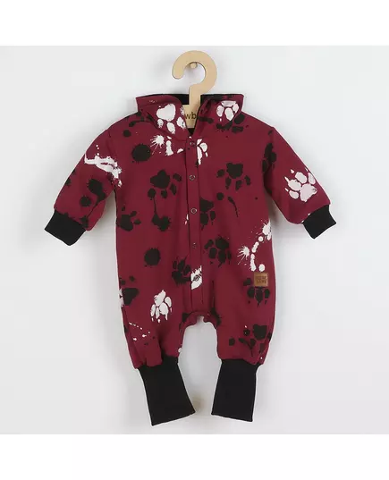 Overalls - Kap met Oortjes - Donker Bordeauxrood - Maat 62 (3-6 maanden)