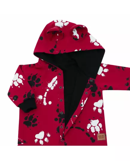 Overalls - Kap met Oortjes - Donker Bordeauxrood - Maat 62 (3-6 maanden)