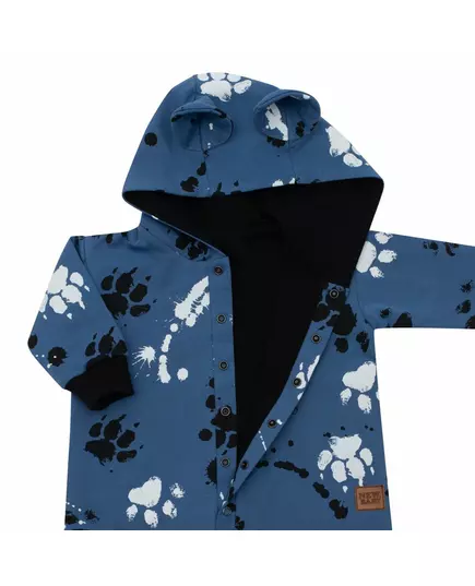 baby overall - blauwe jumpsuit - met capuchon en oortjes