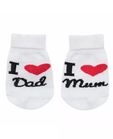 Socks - I Love Mum and Dad - Wit - Maat 56 (0-3 maanden)