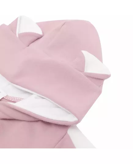 Baby jumpsuit - Roze met capuchon - Rits aan de voorkant