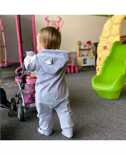 Baby jumpsuit - Roze met capuchon - Rits aan de voorkant