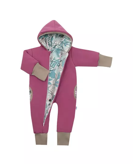 Babykleding - Overall - Maat 56 (0-3m) - Paarse kleur - Capuchon