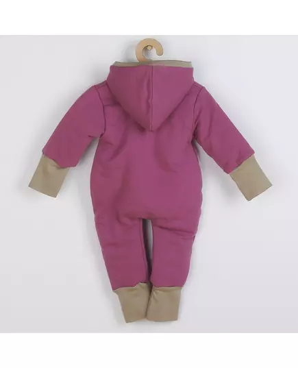 Overalls - Paars-roze - Met capuchon - Rits aan de voorkant