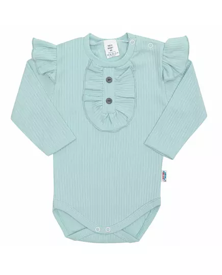 Baby body - Mintgroen - Geribbelde stof - Maat 80 (9-12 maanden)