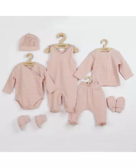 Babykleding - 7-delige set - Roze - 100% katoen - Muts