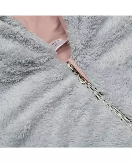 Jumpsuit - Teddy bear - Grijs en zacht roze - Maat 68 (4-6 maanden)