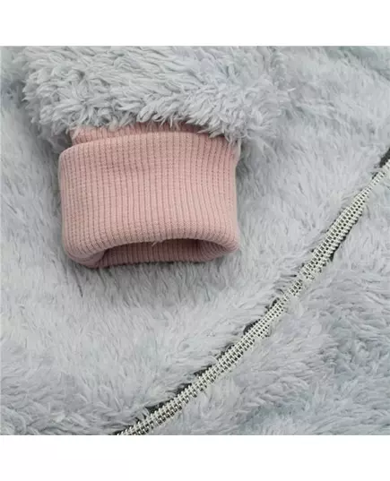 Jumpsuit - Teddyberen - Winter - Grijs en roze - Maat 80 (9-12m)