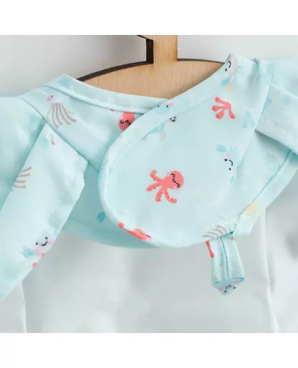Slabbetje - Lichtblauw - Met ruffles - 35x27 cm - Waterdicht