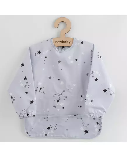 Babylongslab - lange mouwen - lichtgrijs - sterren en manen patroon