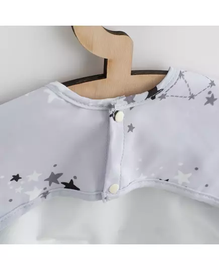 Babylongslab - lange mouwen - lichtgrijs - sterren en manen patroon