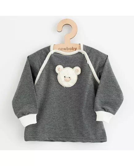 Babyoutfit - Donkergrijs shirt - Beertjes-print - 2-delige set