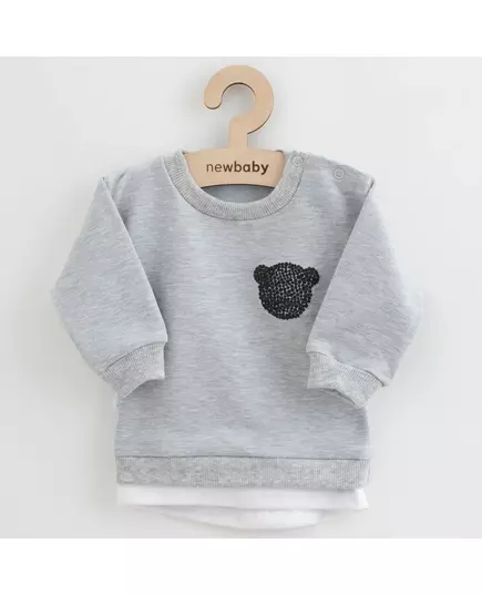 Babykleding - 2-delige set - Grijze trui met teddybeer