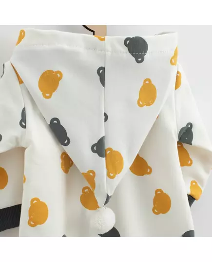 Baby Jumpsuit - Grijs - Berenkoppen - Maat 86 (12-18 maanden)