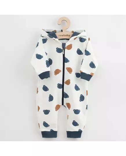 Baby Jumpsuit - Berenpatroon - Met capuchon - Geschikt voor 12-18 maanden