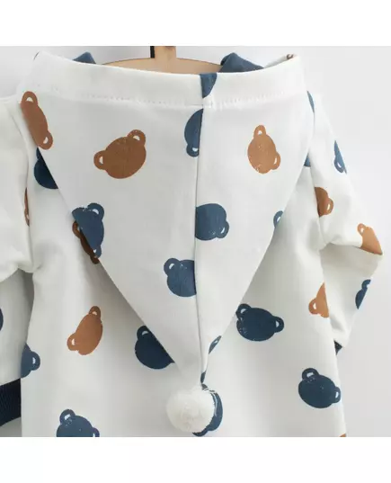 Jumpsuit - Langemouwen - Capuchon - Berenpatroon - 18-24 maanden