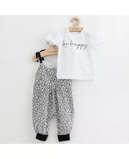 Baby Clothing - 2-Piece Set - Wit T-shirt met "be happy" tekst