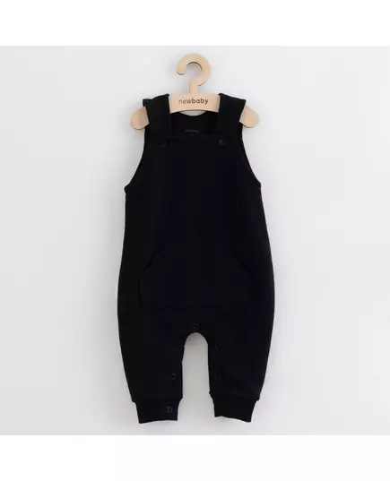 Tuinbroek - Zwart - Maat 62 (3-6 maanden) - Met brede bandjes en drukknopen