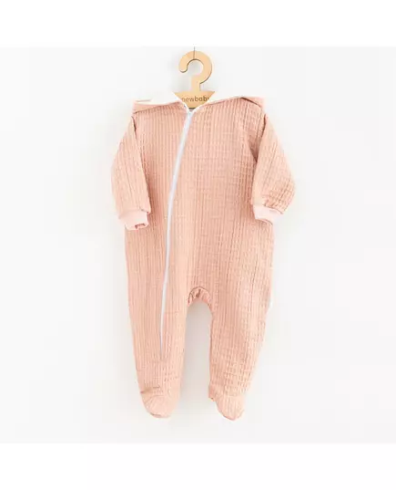 Baby Jumpsuit - Katoen - Roze - Met hood - Maat 74 (6-9m)