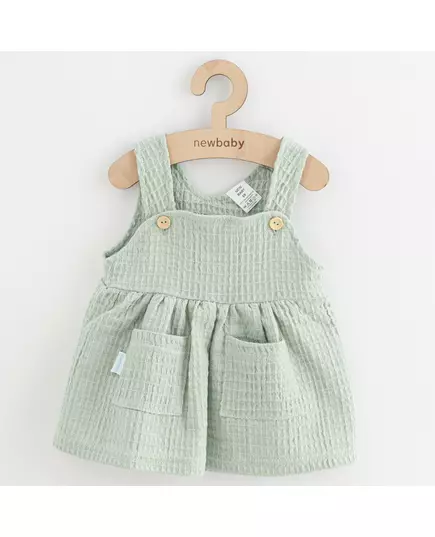 Kinderkleding - Katoen Jurkje - Sage - 6-9 maanden - Babyrok