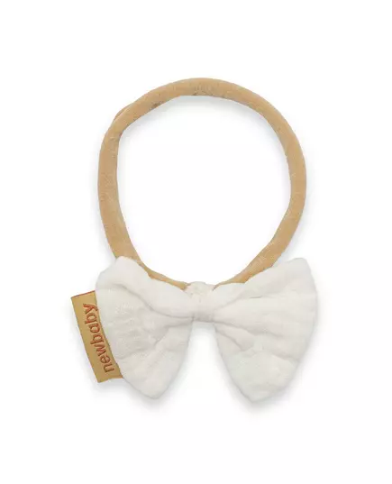 Haarband - Beige - Met strik - Geschikt voor baby's - Babyaccessoire