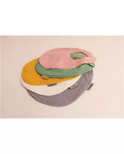 Slabbetje - Roze - Katoen - Drukknopen - 22x25 cm - Katoen