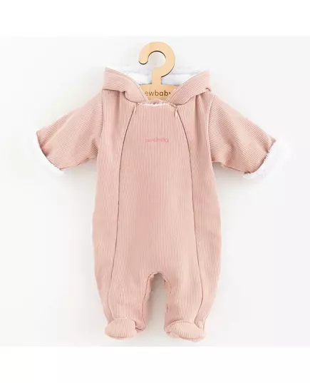 babykleding - roze babypakje - met capuchon - winter jumpsuit