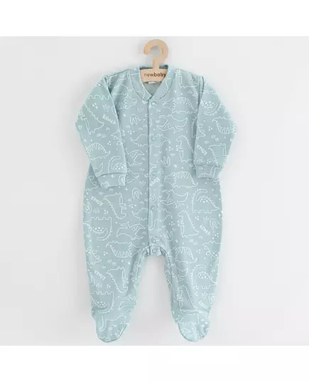 baby jumpsuit - dino - mint - maat 62 (3-6 maanden) - 100% katoen