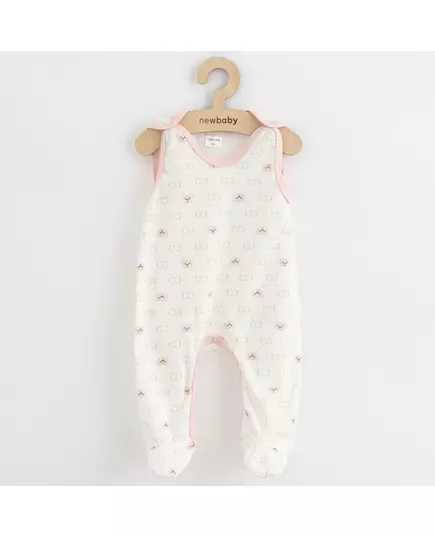 Babyromper - Teddy Beer - Lichtroze Bies - Maat 56 (0-3 maanden)