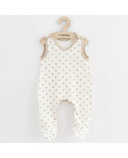 Baby onesie - Met voetjes - Met schouderknopen - Beige sterren