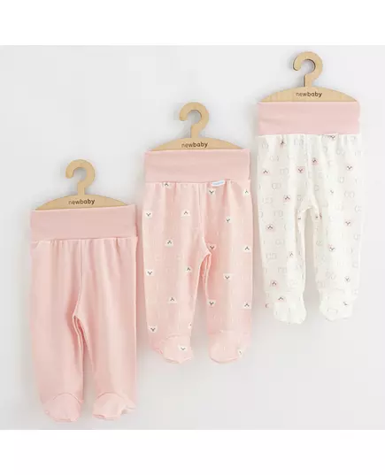 Babybroekjes - 3 Stuks - 100% Katoen - Meisjes - Roze-Berenpatroon-Wit-Babykleding-Pakketten