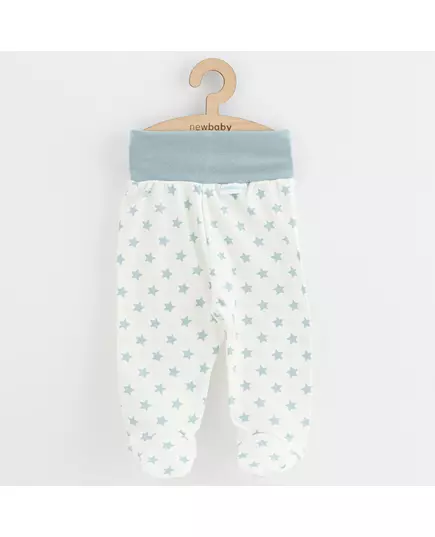 Babybroekje met bijpassende halfsokken - Wit met lichtblauwe sterren