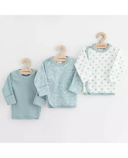 Babytruitjes - 3-pack - Effen lichtblauw, dinosaurussen en sterren