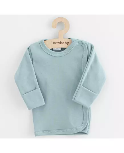 Babyshirt - Lichtblauw - Lange Mouwen - Drukknoopsluiting