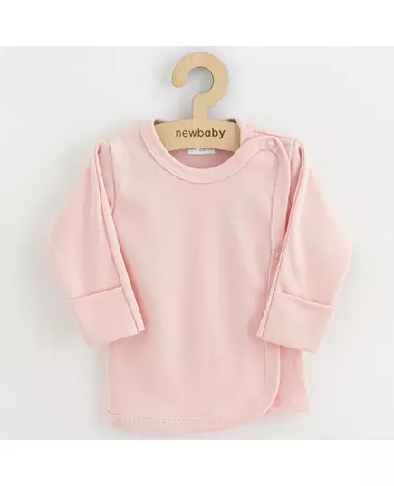 Babyshirt - Lichtroze - Katoen - Drukknopen - Mouwen omrolbaar