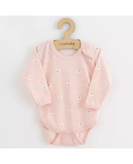 Babyromper - Lichtroze - Berenprint - Drukknopen - Maat 80 (9-12 maanden)