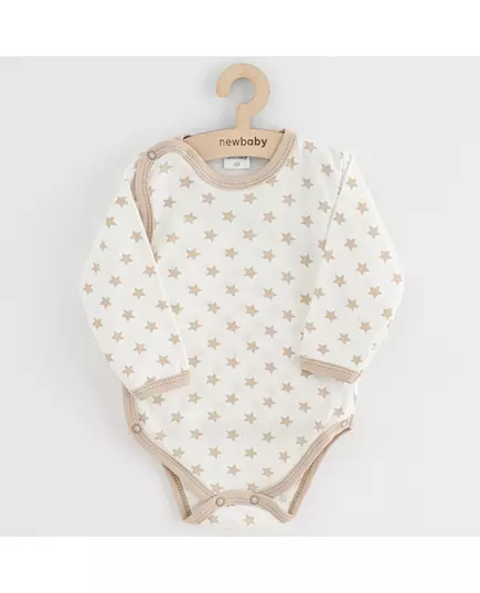 Baby rompertjes - 3 delig - Beige - Met dinosaurussen - Met sterretjes