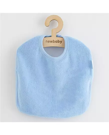 Baby slabbetje - Effen blauw - Katoen - 24x24 cm - Sluiting achter de nek