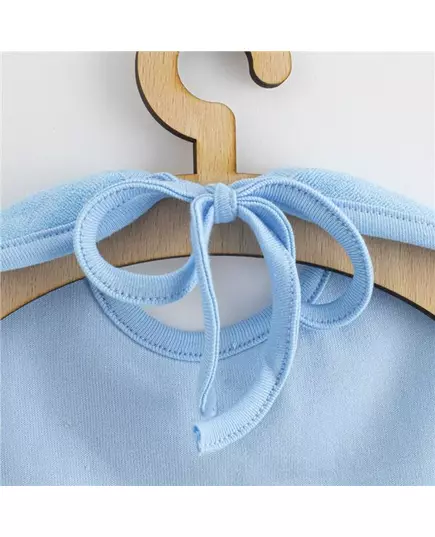 Baby slabbetje - Effen blauw - Katoen - 24x24 cm - Sluiting achter de nek