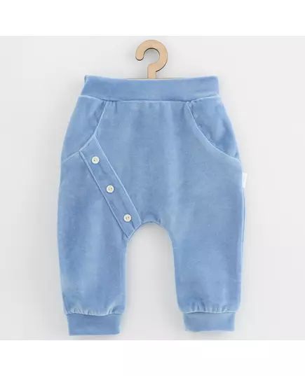 Sweatpants - Blue - Suede - Maat 80 (9-12 maanden) - Babybroek