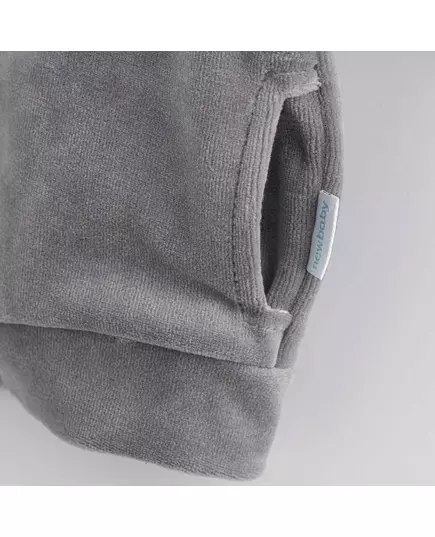 Baby sweatshirt - Grijs met lichtblauwe mouwen - Maat 86 (12-18 maanden)