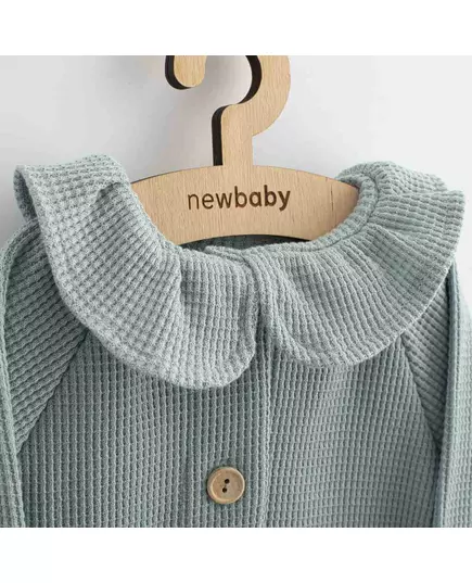 Babyvest - Lichtblauw - Ribbels - Lange Mouwen - Katoen