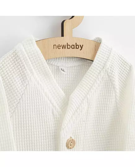 Babyvestje - Waffle structuur - Houten knopen - V-hals