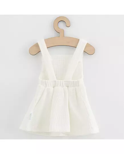 Baby kleding - Schortjurkje - Wit - 100% katoen - Maat 56 (0-3 maanden)
